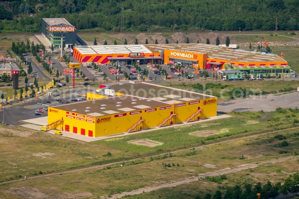 Aerial image Oberhausen - Building of the store - furniture market POCO on Bronmenring in Oberhausen in the state North Rhine-Westphalia, Germany