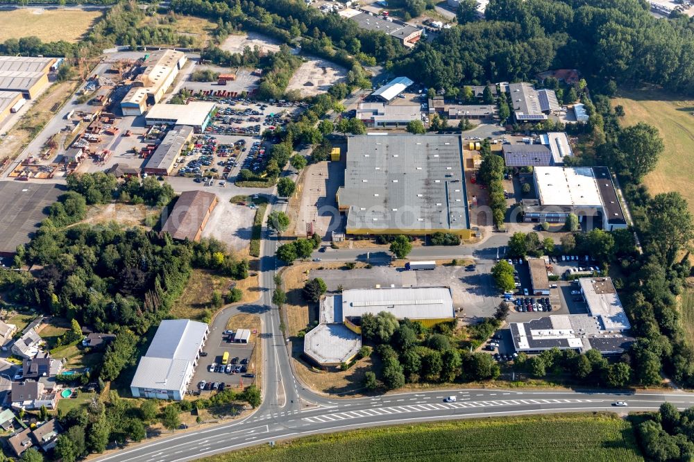 Aerial photograph Ahlen - Building of the store - furniture market POCO Einrichtungsgesellschaft Ahlen mbH on Kruppstrasse in Ahlen in the state North Rhine-Westphalia, Germany