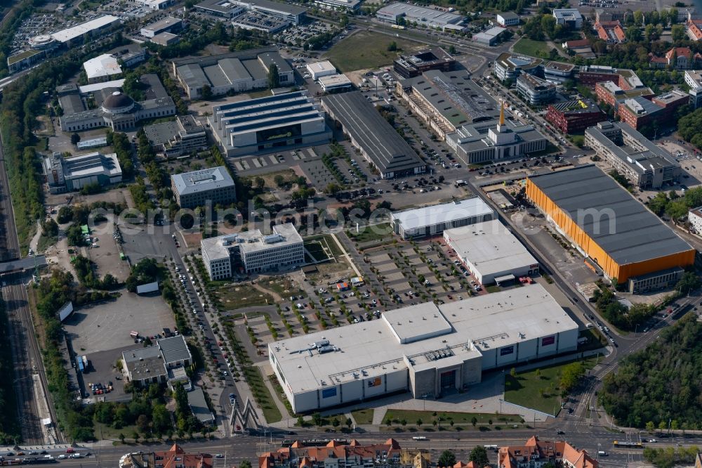 Leipzig from above - Building of the furniture store Porta on the street Alte Messe in the district Zentrum-Suedost in Leipzig in the state Saxony, Germany