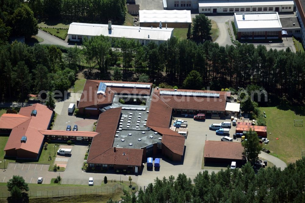 Neustrelitz from the bird's eye view: Building of the store - furniture market REPO- Markt in Neustrelitz in the state Mecklenburg - Western Pomerania