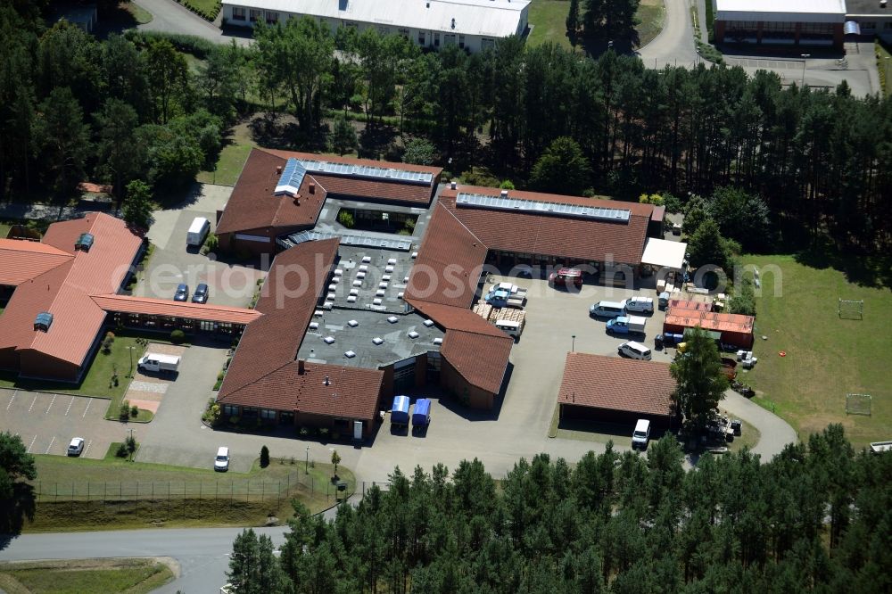 Aerial image Neustrelitz - Building of the store - furniture market REPO- Markt in Neustrelitz in the state Mecklenburg - Western Pomerania