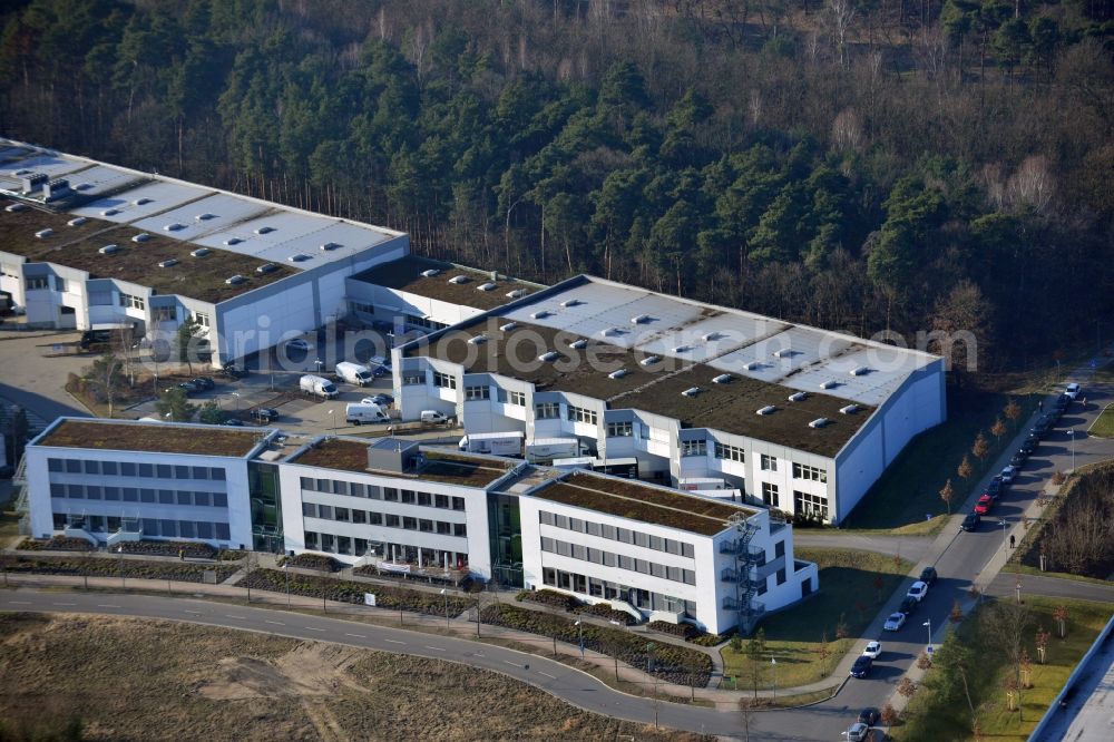 Aerial image Kleinmachnow - Building of Europarc Dreilinden GmbH at a commercial Area in Kleinmachnow OT Dreilinden in Brandenburg