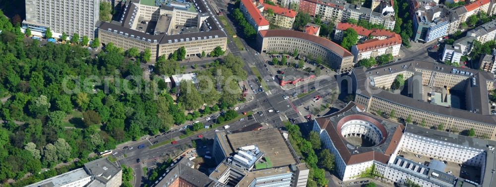 Aerial image Berlin Wilmersdorf - View of the Fehrbellin Square in Berlin-Wilmersdorf