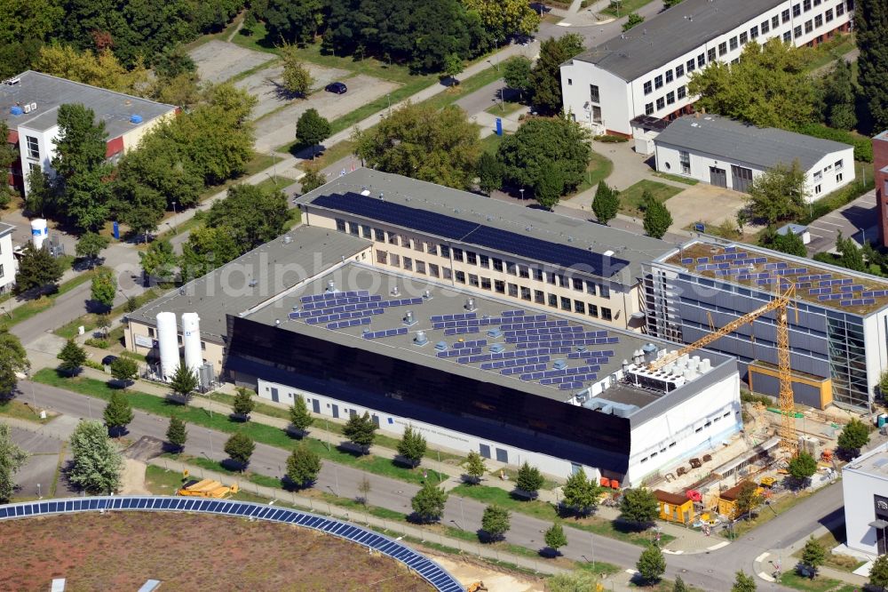 Berlin from the bird's eye view: Building of the Ferdinand-Braun-Institute in the street Gustav-Kirchhoff-Strasse in Berlin Adlershof