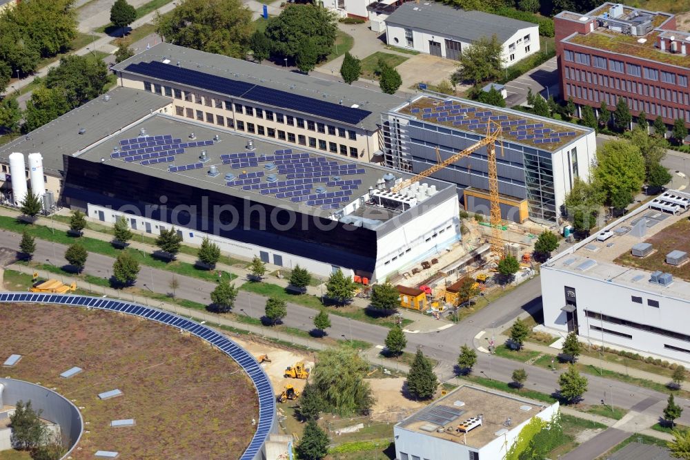 Berlin from the bird's eye view: Building of the Ferdinand-Braun-Institute in the street Gustav-Kirchhoff-Strasse in Berlin Adlershof