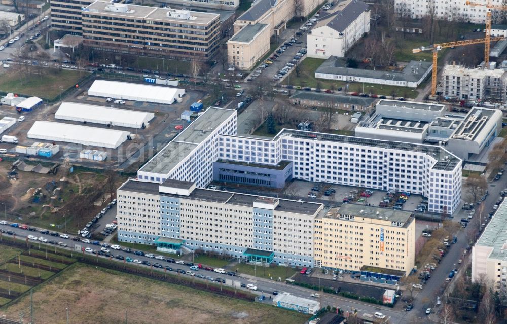 Aerial image Dresden - Administrative building of the State Authority in Dresden in the state Saxony