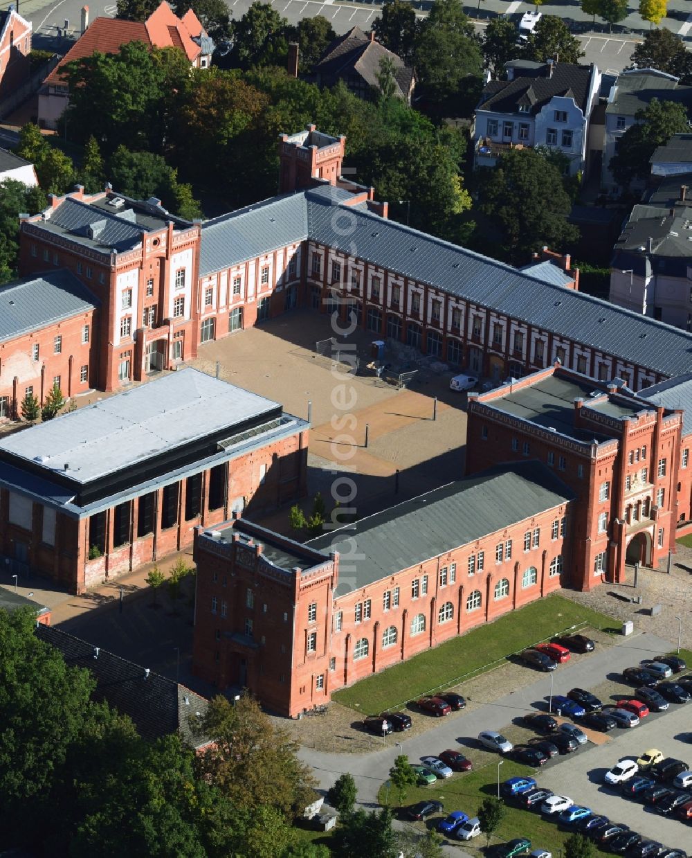 Aerial image Schwerin - Building the Tax Office Schwerin in Mecklenburg-Western Pomerania