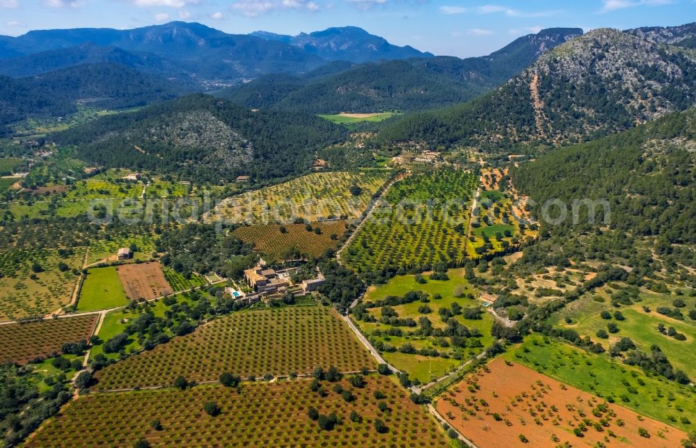 Son Maxella from above - Buildings and grounds of the finca Son Togores in Son Maxella in Balearic island of Mallorca, Spain