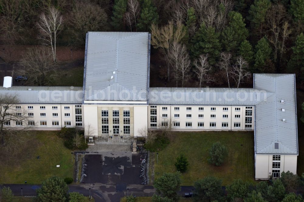 Berlin Köpenick from the bird's eye view: Building the Flatow High School in Koepenick in Berlin