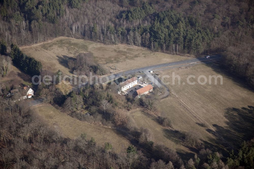 Aerial photograph Heusenstamm - Biuildings of open-air restaurants Wildhof in the district Rembruecken in Heusenstamm in the state Hesse