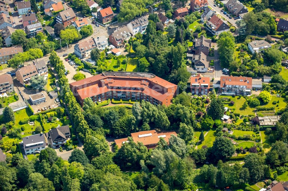 Aerial image Essen - Building of Fritz Kinnigkeit- house of AWO labor welfare district organization Essen in Essen in North Rhine-Westphalia