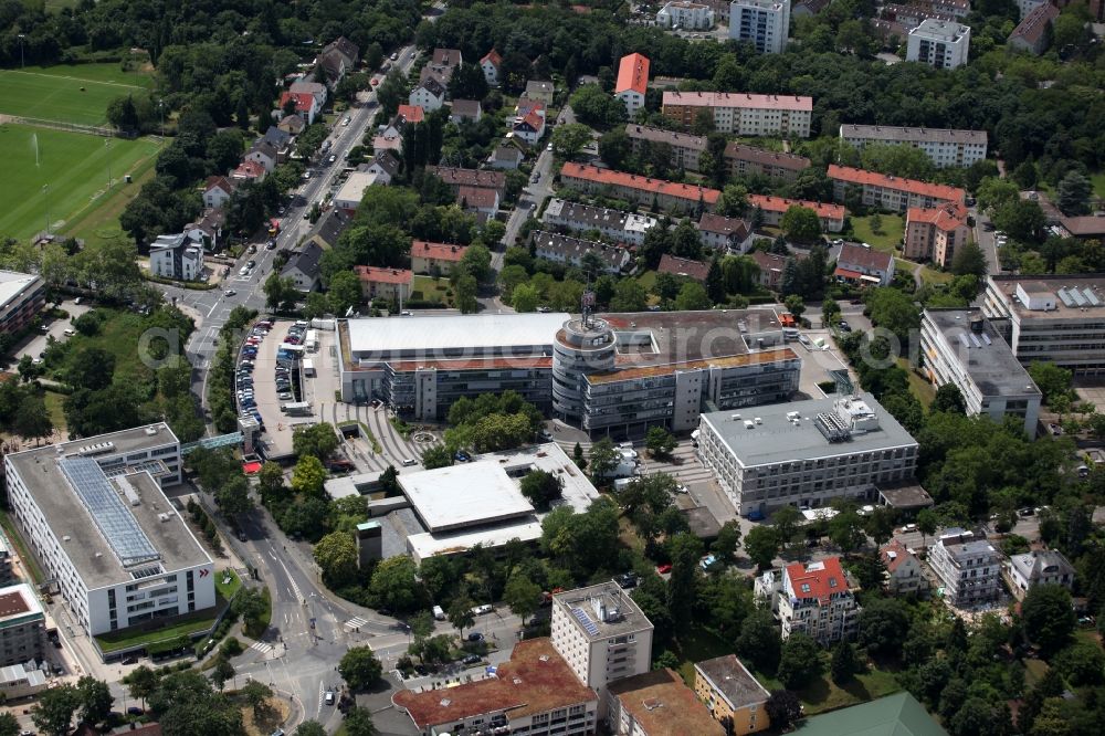 Mainz from above - View of the SWR broadcasting center in Mainz in the state of Rhineland-Palatinate