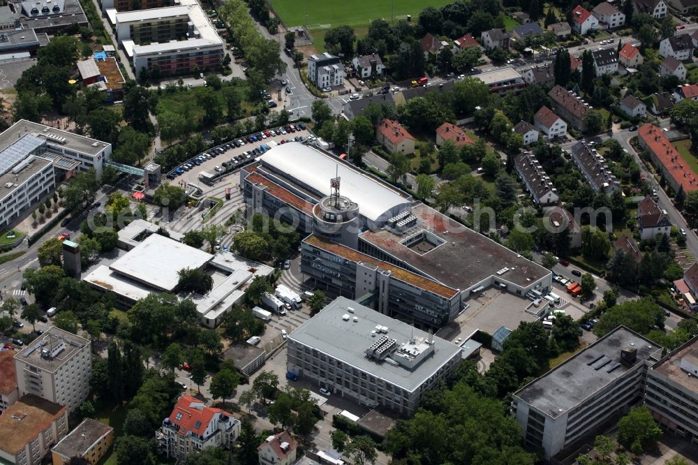 Mainz from the bird's eye view: View of the SWR broadcasting center in Mainz in the state of Rhineland-Palatinate