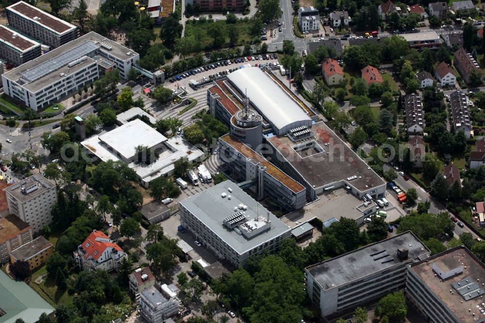 Aerial image Mainz - View of the SWR broadcasting center in Mainz in the state of Rhineland-Palatinate