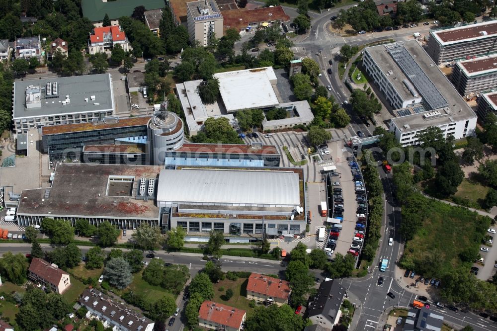 Mainz from the bird's eye view: View of the SWR broadcasting center in Mainz in the state of Rhineland-Palatinate