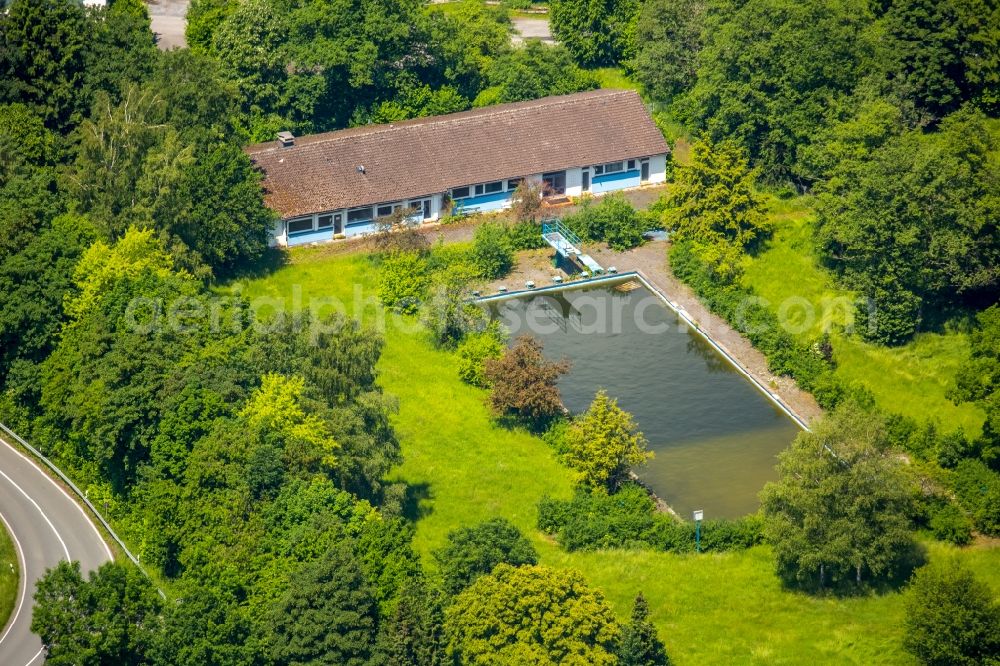 Aerial photograph Warstein - Building of the Guesthouse- Pension Birkenhof in Warstein in the state North Rhine-Westphalia, Germany