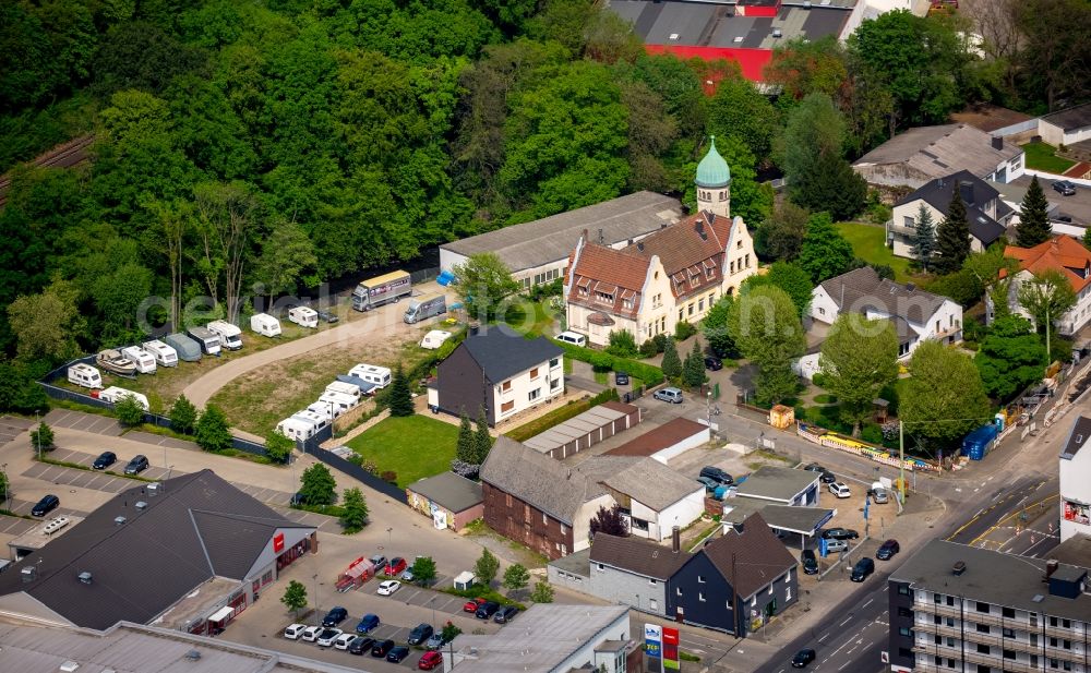 Aerial photograph Hagen - Building of the parish hall of the evangelic lutheran community Haspe at Enneper street in Hagen in the state North Rhine-Westphalia