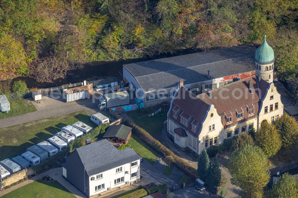 Aerial photograph Hagen - Building of the parish hall of the evangelic lutheran community Haspe at Enneper street in Hagen in the state North Rhine-Westphalia