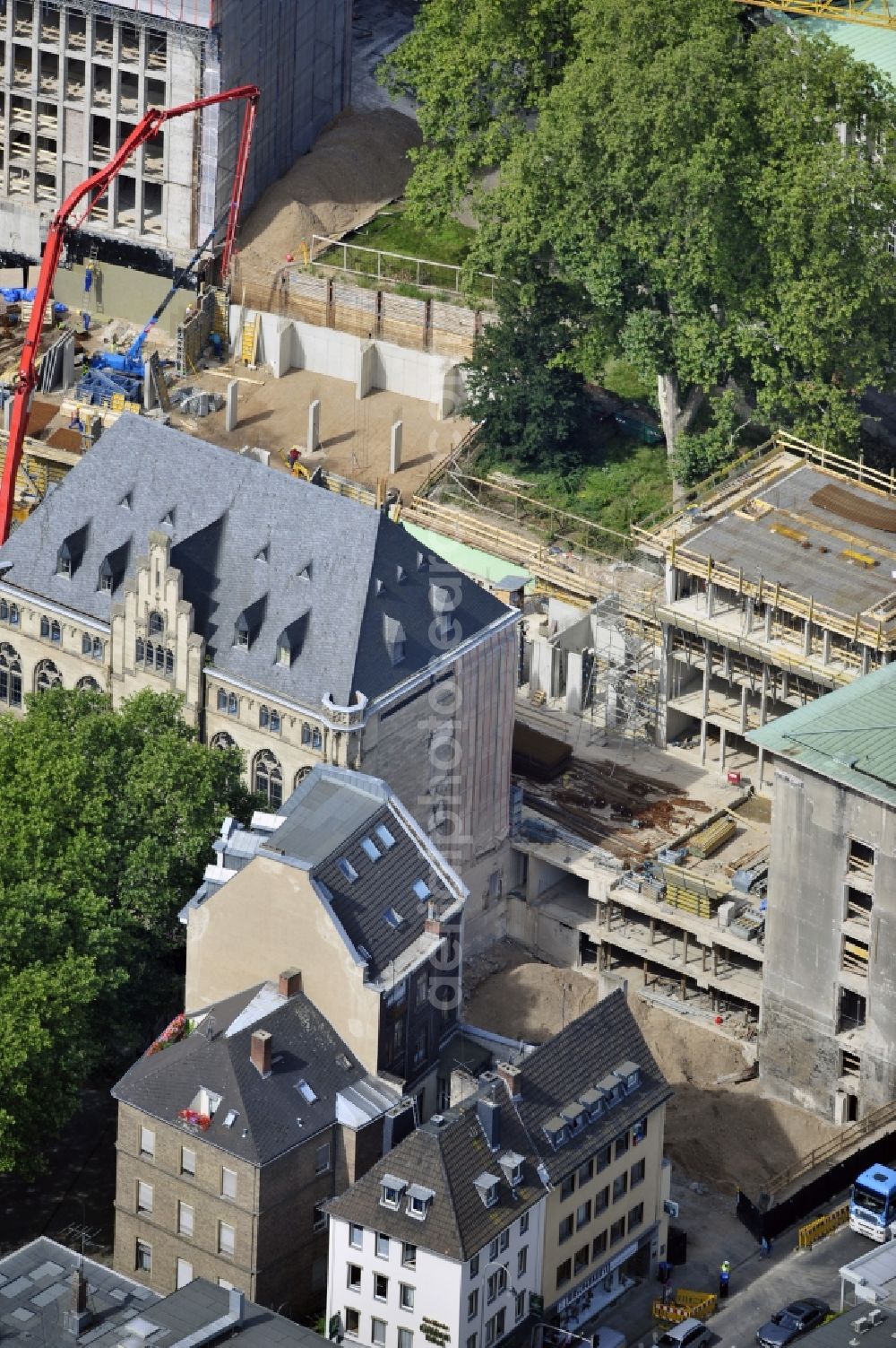 Aerial image Köln - View of a building at the site of the Gerling Quarter in Cologne in North Rhine-Westphalia