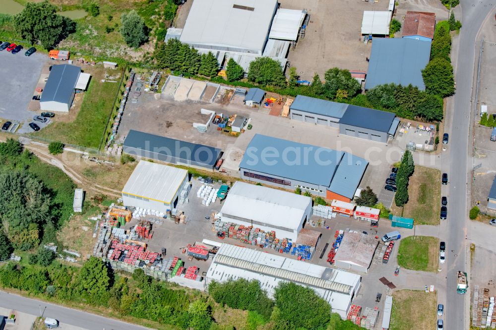 Aerial photograph Harsefeld - Industrial area Bauhof Harsefeld in Harsefeld in the state Lower Saxony, Germany