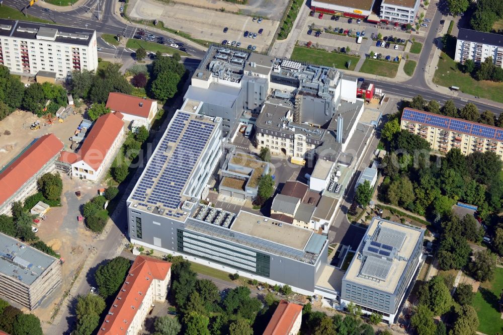 Aerial image Dresden - View of the building of GlaxoSmithKline Biologicals Dresden in the state of Saxony