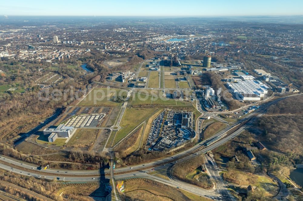 Aerial image Dortmund - Building of the wholesale centers NORDWEST Handel AG and BMW Niederlassung Dortmund on Robert-Schuman-Strasse in the district Phoenix-West in Dortmund in the state North Rhine-Westphalia, Germany