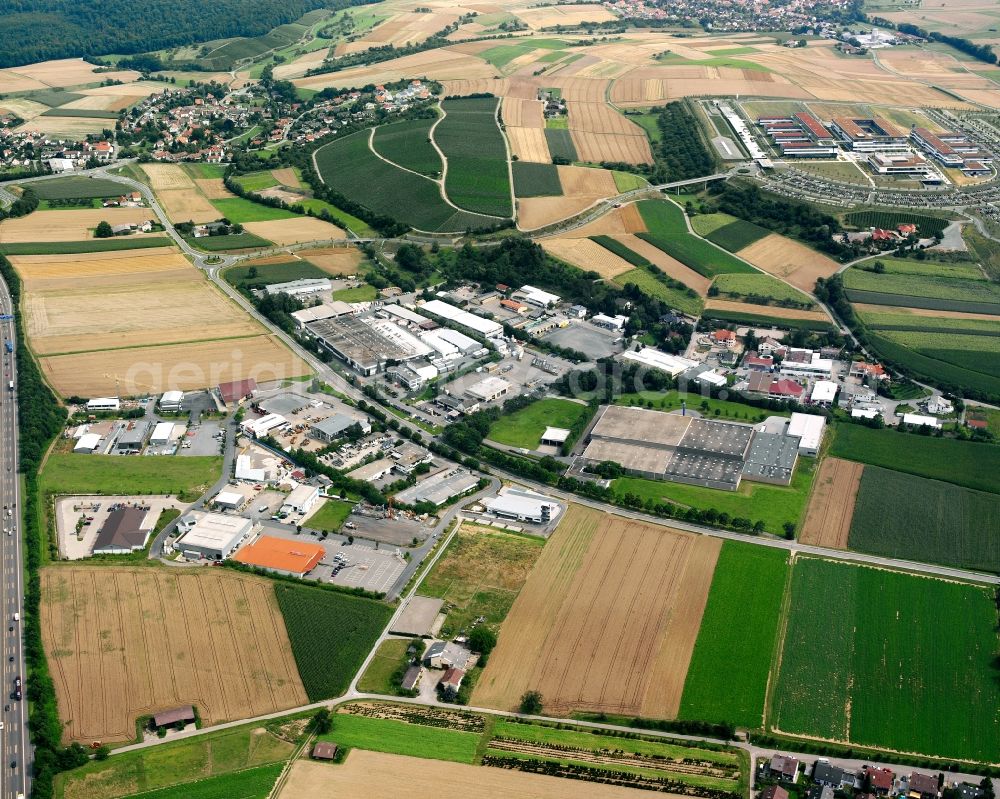 Aerial image Abstatt - Building of the wholesale center of Carl Berberich GmbH for paper products in the Carl-Berberich-Strasse in Abstatt in the state Baden-Wurttemberg, Germany