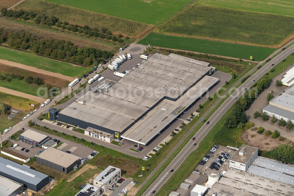 Aerial photograph Offenburg - Building of the wholesale center EDEKA Foodservice Stiftung & Co. KG in Offenburg in the state Baden-Wuerttemberg, Germany