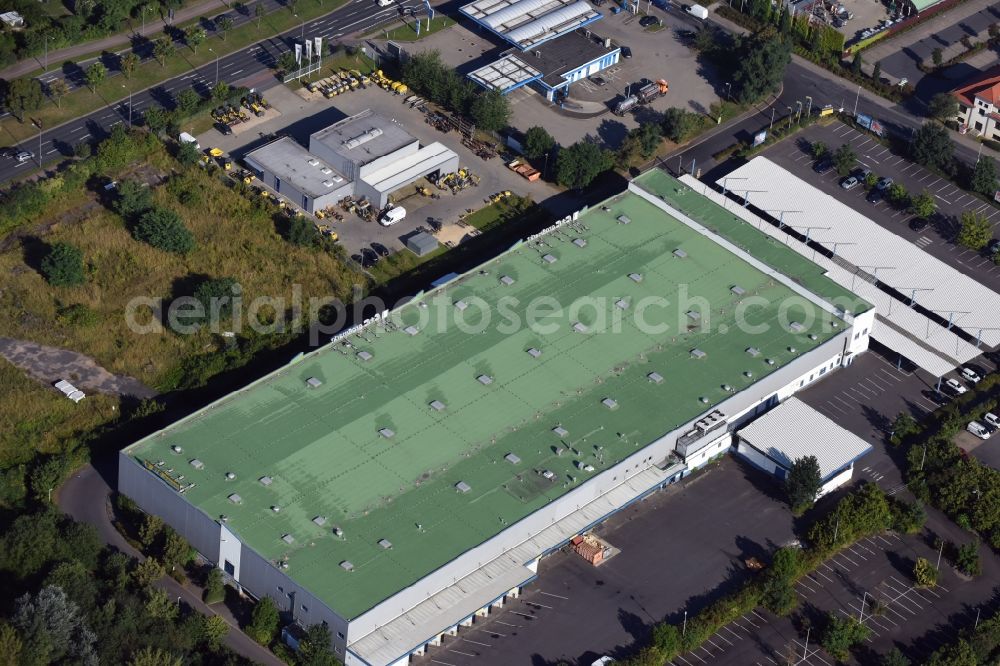 Aerial image Dresden - Building of the wholesale center der EDEKA C+C Grosshandel GmbH in the Tauberthstrasse in Dresden in the state Saxony