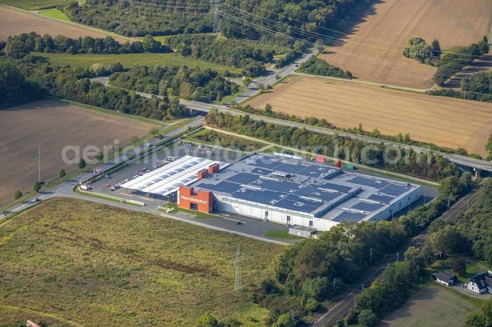 Aerial photograph Bockum-Hövel - Building of the wholesale center Handelshof Koeln Stiftung & Co. KG in Hamm at Ruhrgebiet in the state North Rhine-Westphalia, Germany