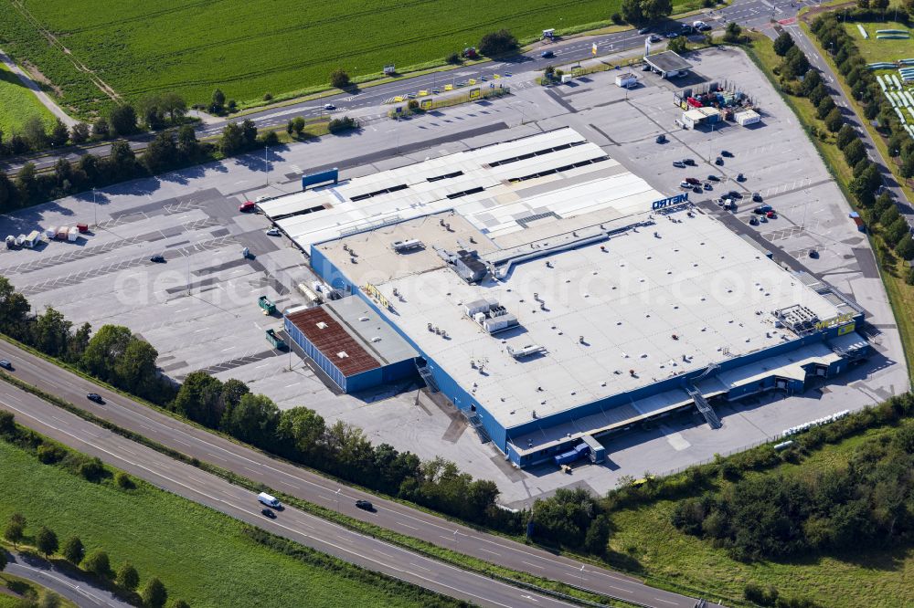 Krefeld from the bird's eye view: Building of the wholesale market and wholesale center Metro on Parkstrasse in Krefeld in the Ruhr area in the federal state of North Rhine-Westphalia, Germany