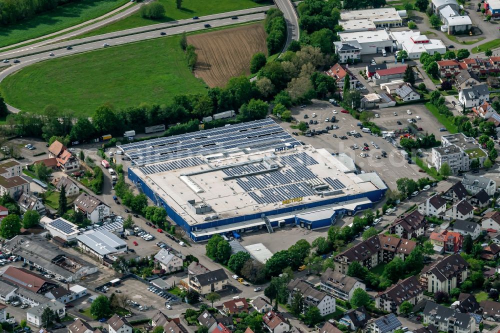 Gundelfingen from the bird's eye view: Building of the wholesale center Metro Markt in Gundelfingen in the state Baden-Wurttemberg, Germany