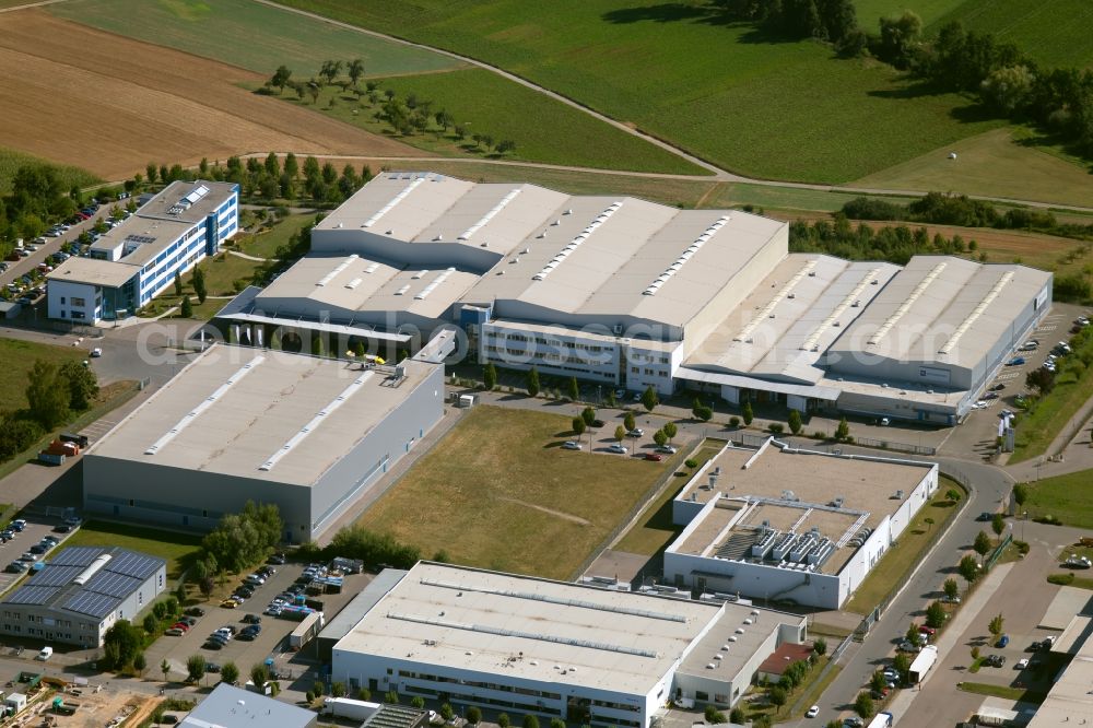 Aerial photograph Neuenstadt am Kocher - Building of the wholesale center of MS Motorservice Deutschland GmbH in the Wilhelm-Maybach-Strasse in Neuenstadt am Kocher in the state Baden-Wurttemberg, Germany