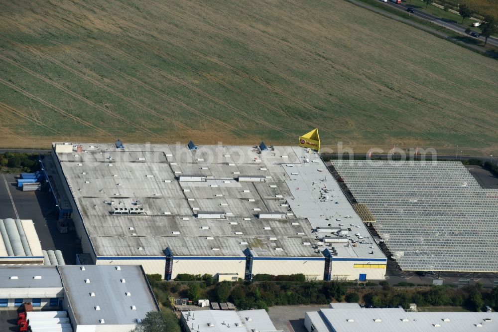 Aerial image Lindenberg - Building of the wholesale center SELGROS Cash & Carry Lindenberg in Lindenberg in the state Brandenburg