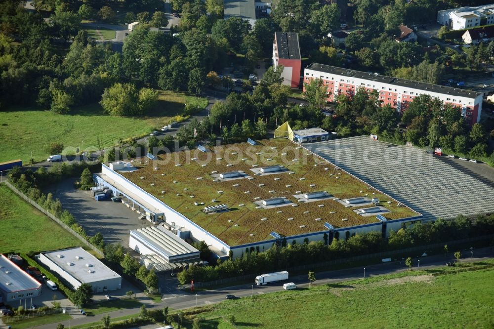 Stahnsdorf from above - Building of the wholesale center and supermarket SELGROS Cash & Carry in Stahnsdorf in the state of Brandenburg