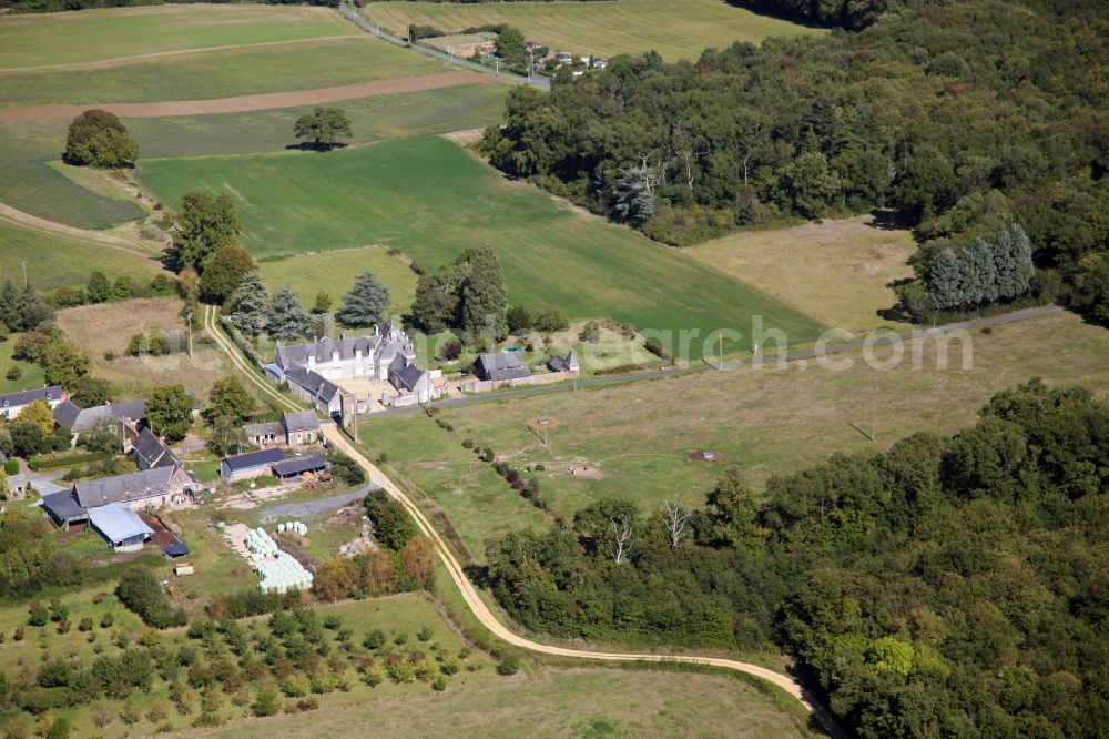 Saint Remy la Varenne from the bird's eye view: Buildings of the mansion of a farmhouse in Saint Remy la Varenne in Pays de la Loire, France