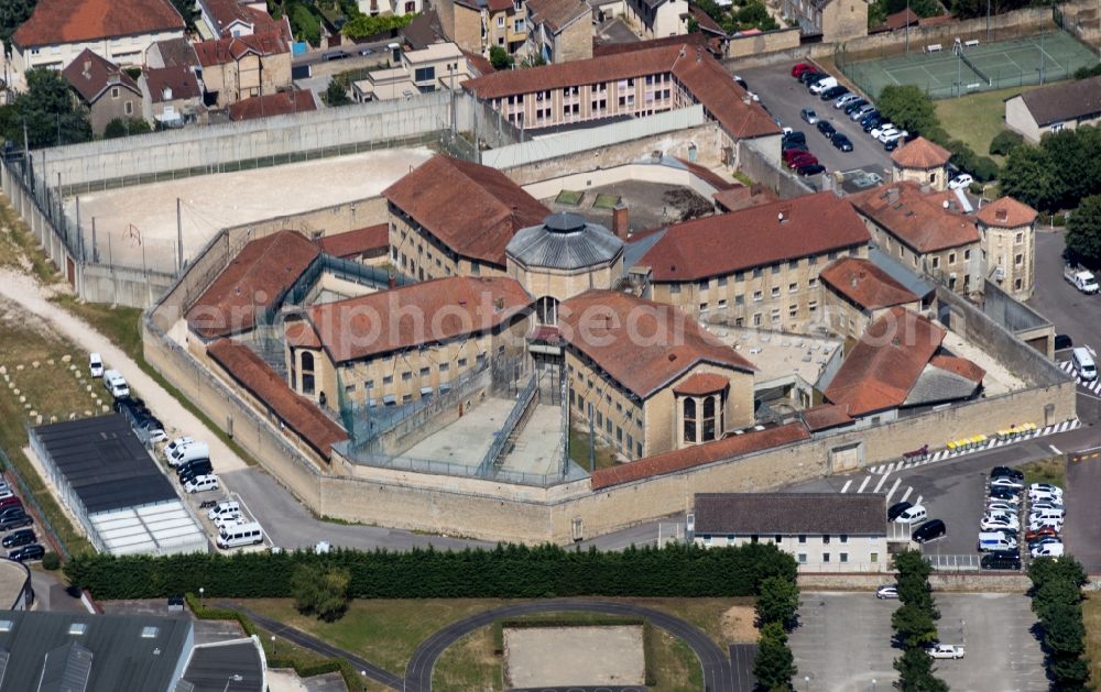 Dijon from above - Administrative building of the State Authority Haftanstalt in Dijon in Bourgogne Franche-Comte, France