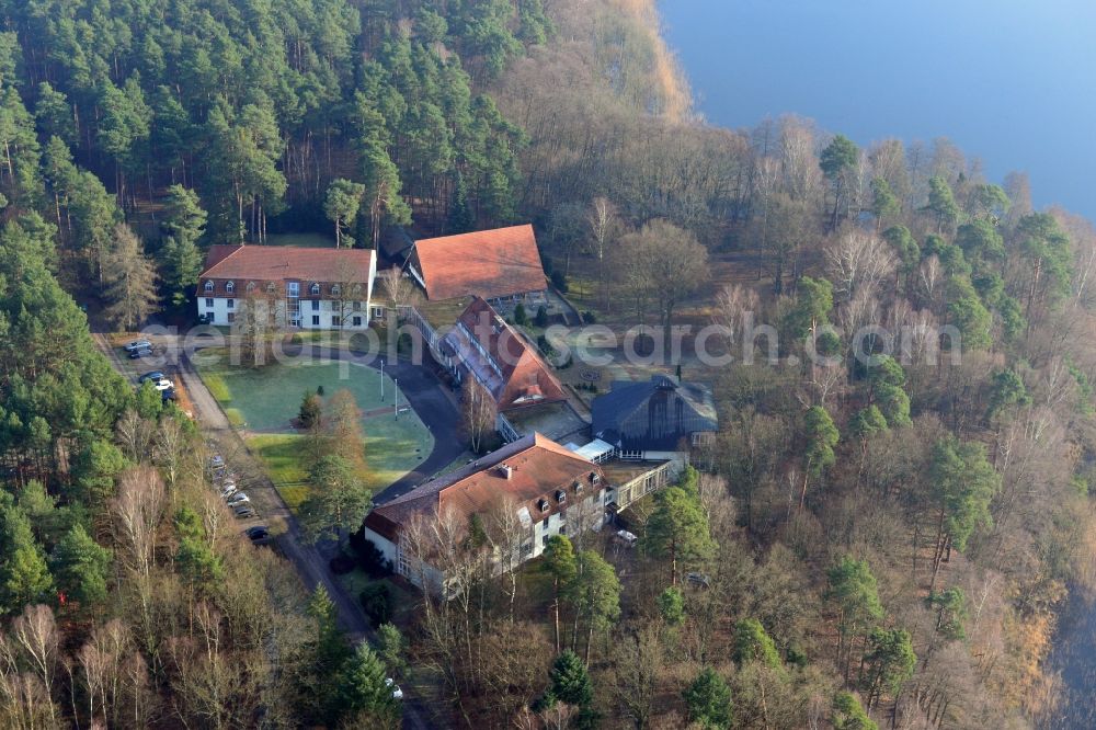 Templin - Groß Dölln from above - Building of the Hotel Doellnsee-Schorfheide on the shores of Lake Grossdoellner in Gross Doelln a district of Templin in Brandenburg