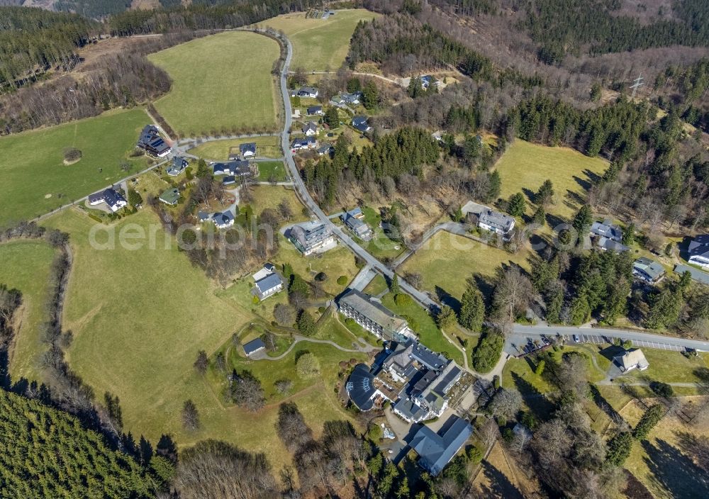 Aerial photograph Jagdhaus - Complex of the hotel building Hotel Jagdhaus Wiese in Jagdhaus at Sauerland in the state North Rhine-Westphalia, Germany