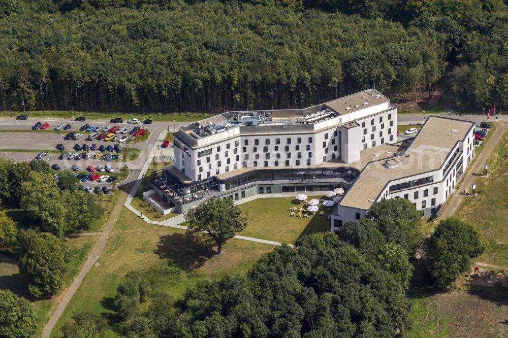 Sprockhoevel from the bird's eye view: Building the training center of the IG Metall union in Sprockhoevel in North Rhine-Westphalia