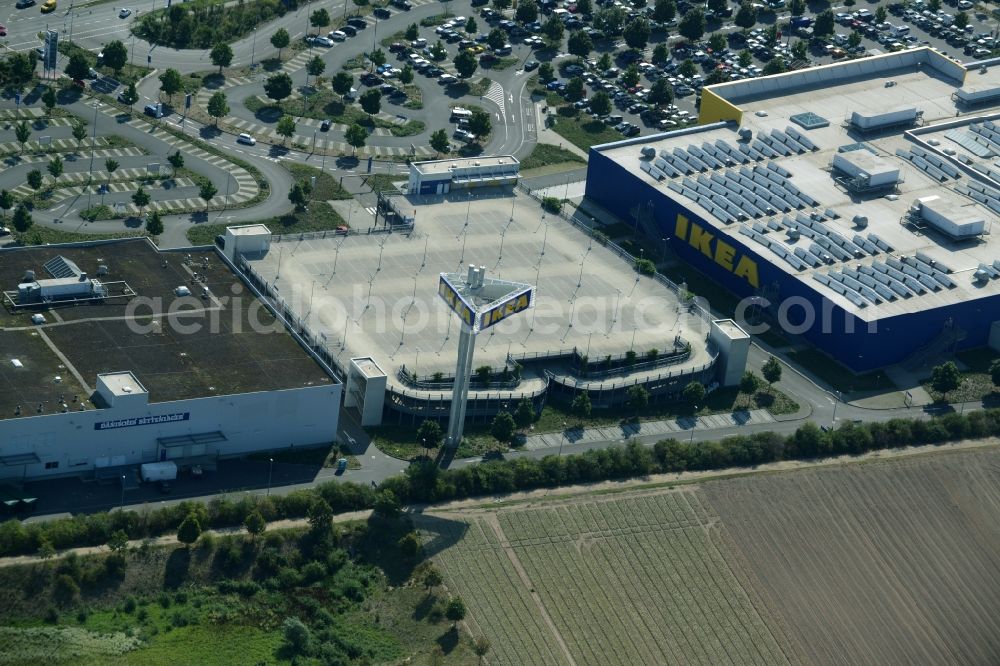 Aerial image Mannheim - Building of the store - furniture market IKEA Einrichtungshaus Mannheim in Mannheim in the state Baden-Wuerttemberg