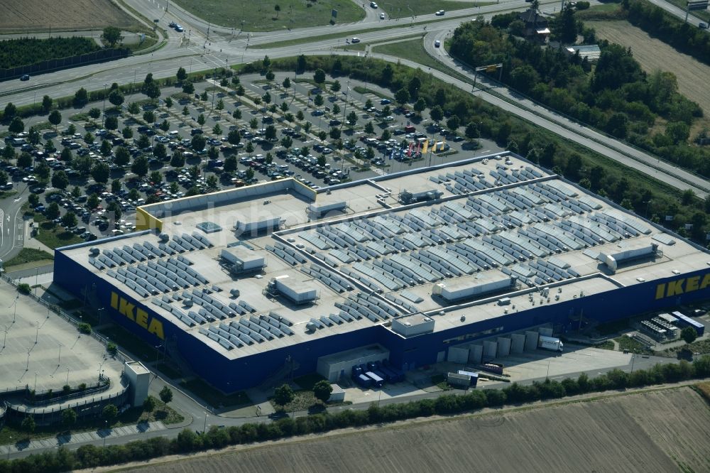 Aerial photograph Mannheim - Building of the store - furniture market IKEA Einrichtungshaus Mannheim in Mannheim in the state Baden-Wuerttemberg