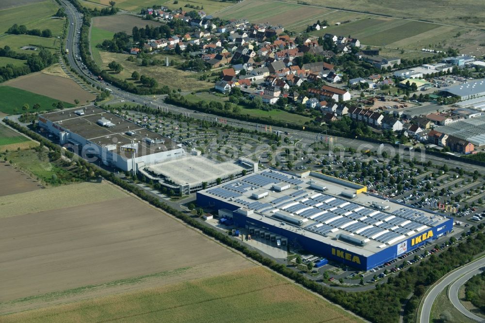 Aerial photograph Mannheim - Building of the store - furniture market IKEA Einrichtungshaus Mannheim in Mannheim in the state Baden-Wuerttemberg