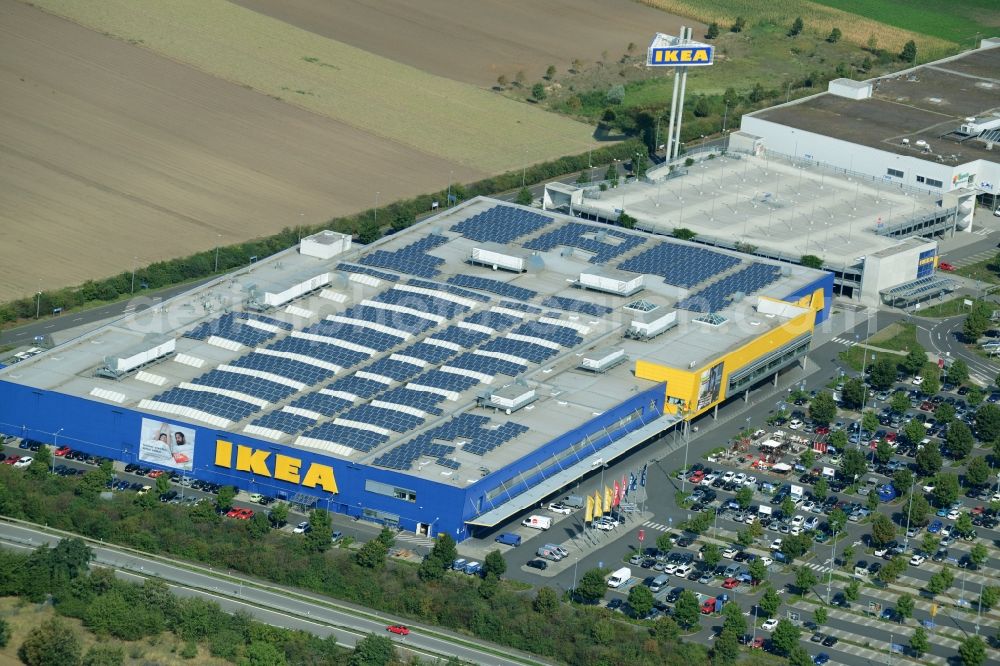 Aerial photograph Mannheim - Building of the store - furniture market IKEA Einrichtungshaus Mannheim in Mannheim in the state Baden-Wuerttemberg