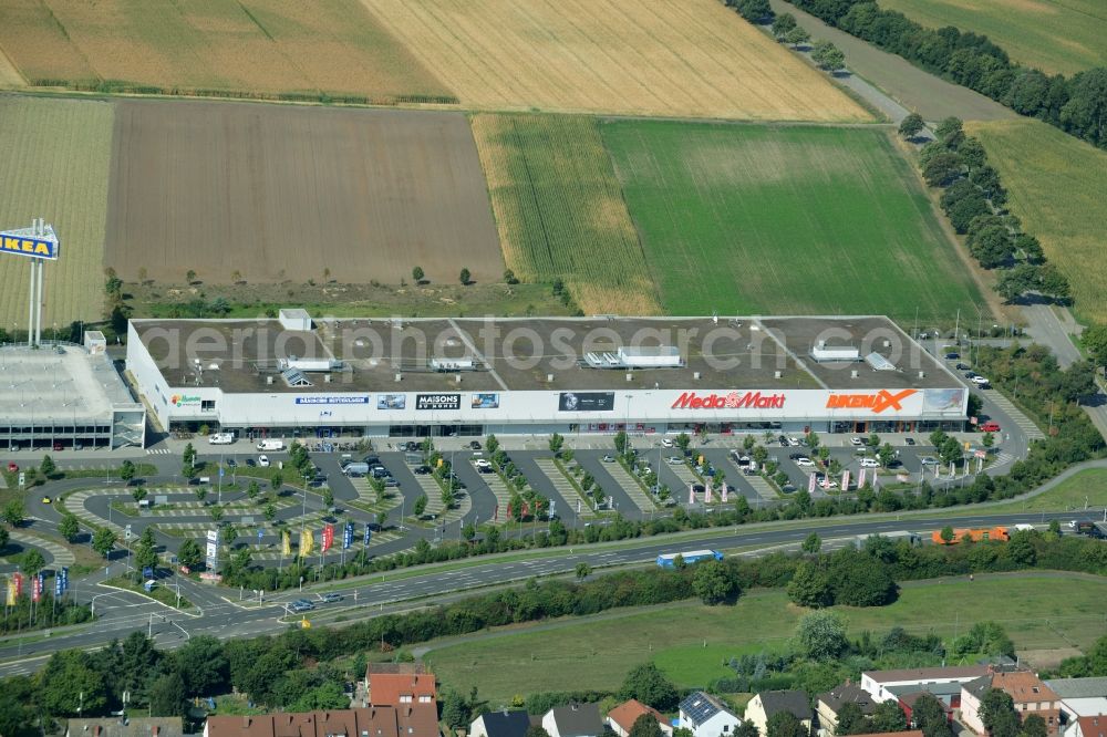 Mannheim from the bird's eye view: Building of the store - furniture market IKEA Einrichtungshaus Mannheim in Mannheim in the state Baden-Wuerttemberg