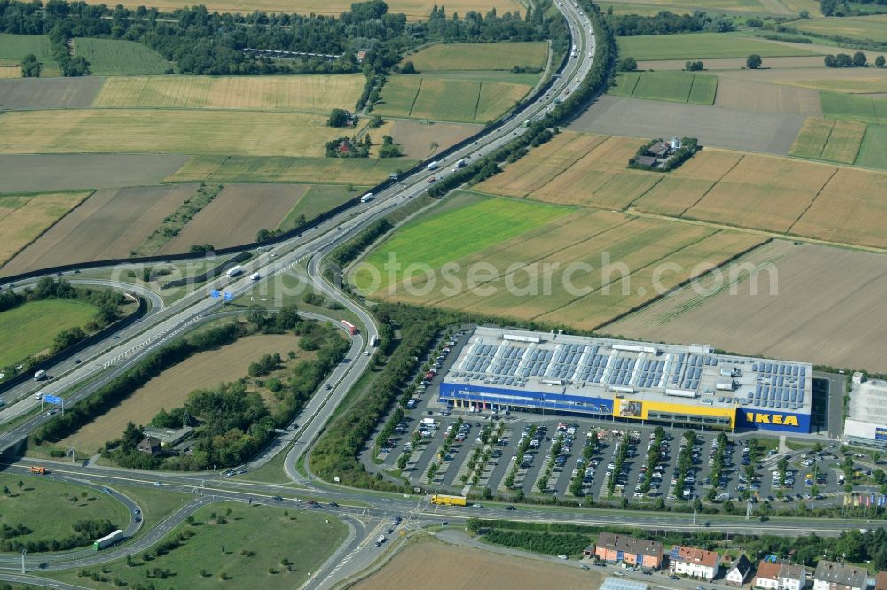 Aerial photograph Mannheim - Building of the store - furniture market IKEA Einrichtungshaus Mannheim in Mannheim in the state Baden-Wuerttemberg