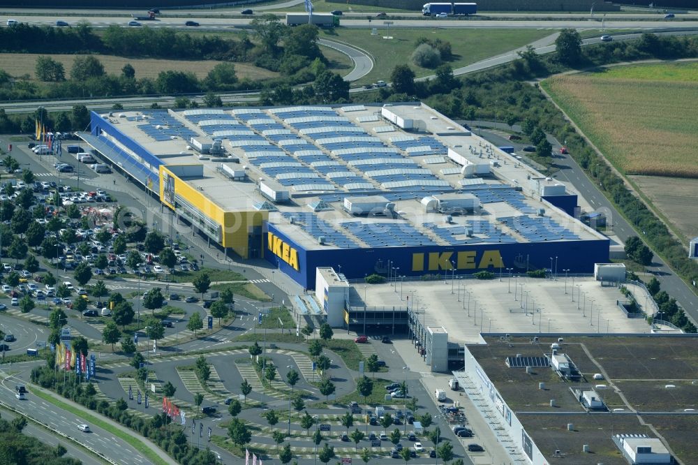 Aerial image Mannheim - Building of the store - furniture market IKEA Einrichtungshaus Mannheim in Mannheim in the state Baden-Wuerttemberg