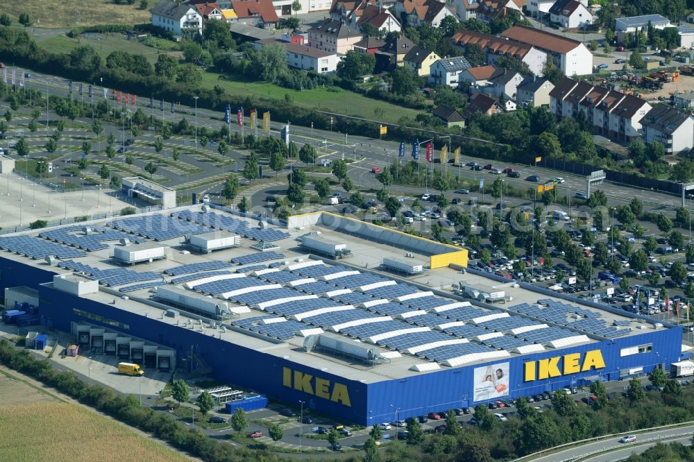 Aerial photograph Mannheim - Building of the store - furniture market IKEA Einrichtungshaus Mannheim in Mannheim in the state Baden-Wuerttemberg