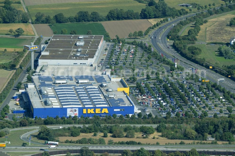 Aerial image Mannheim - Building of the store - furniture market IKEA Einrichtungshaus Mannheim in Mannheim in the state Baden-Wuerttemberg