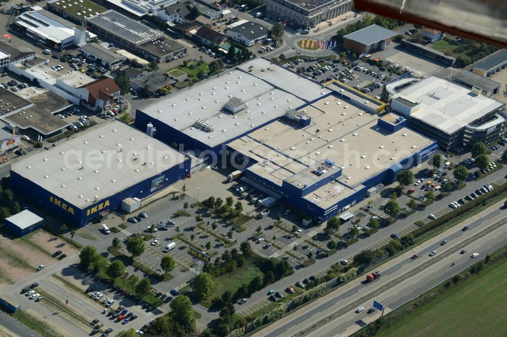 Aerial photograph Walldorf - Building of the store - furniture market IKEA Einrichtungshaus in Walldorf in the state Baden-Wuerttemberg